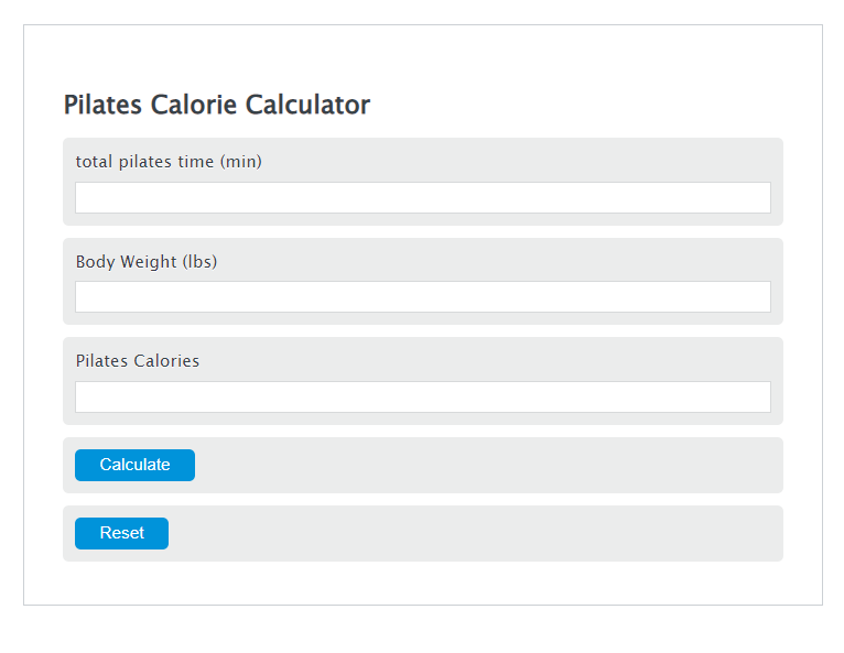 pilates calories calculator