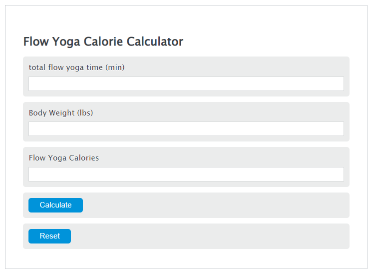 flow yoga calories calculator