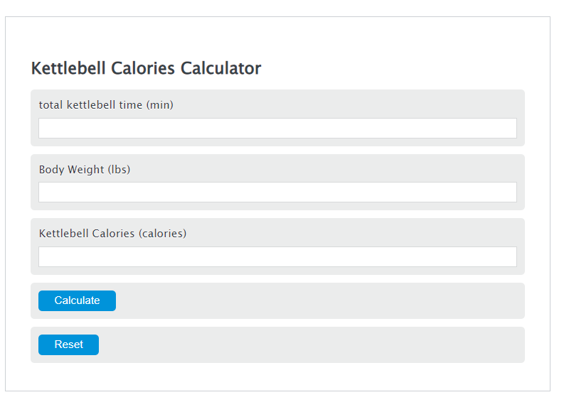 kettlebell calories calculator
