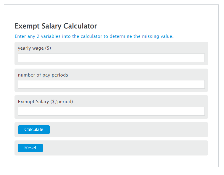 exempt salary calculator