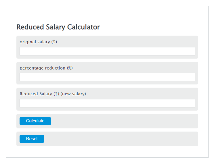 reduced salary calculator