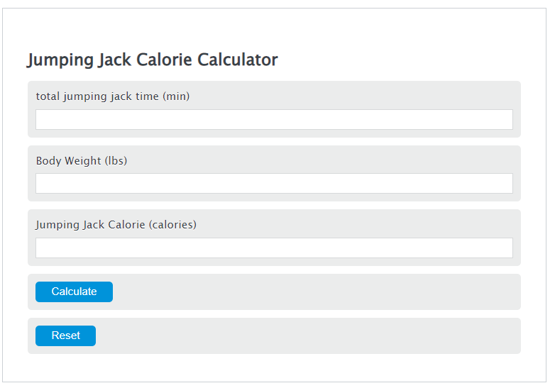 jumping jack calories calculator