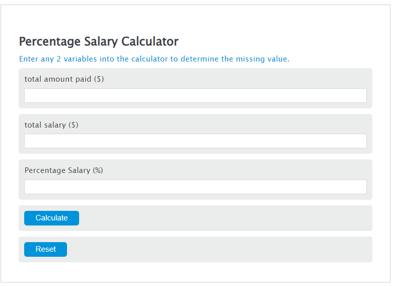 percentage salary calculator