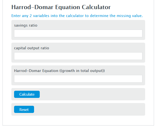 harrod-domar equation calculator