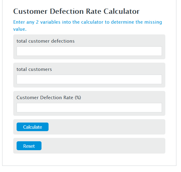 customer defection rate calculator