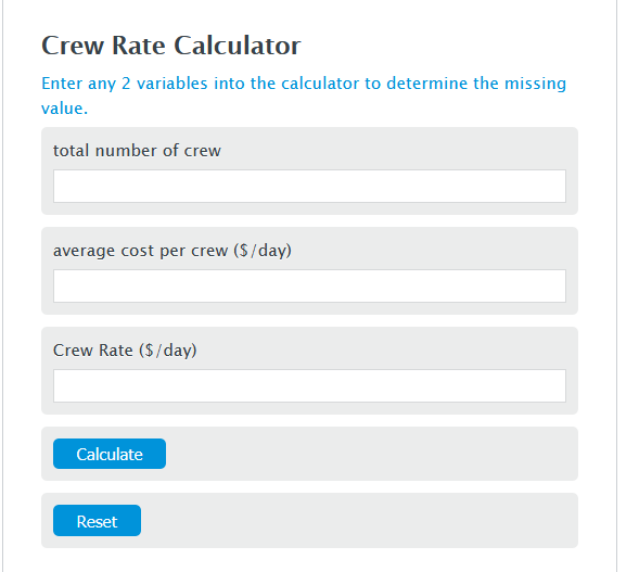 crew rate calculator