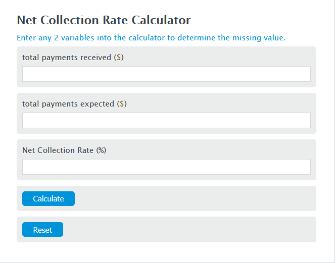 net collection rate calculator