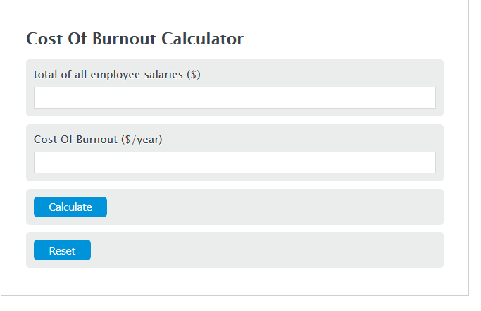 cost of burnout calculator