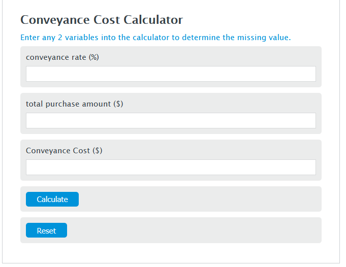 conveyance cost calculator