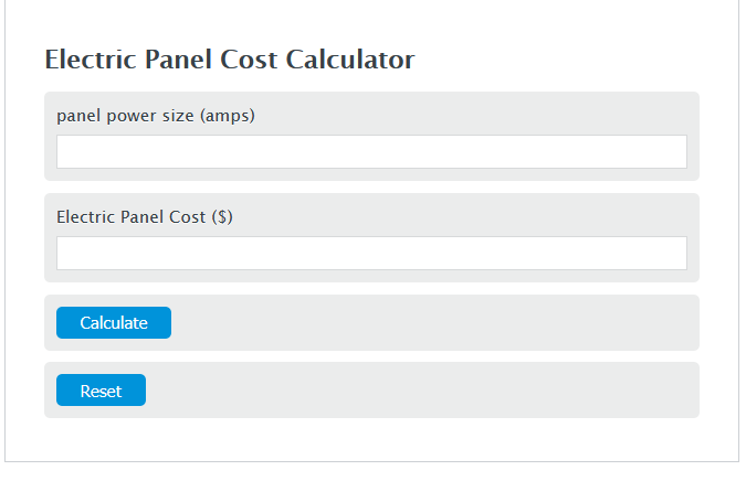 electric panel cost calculator
