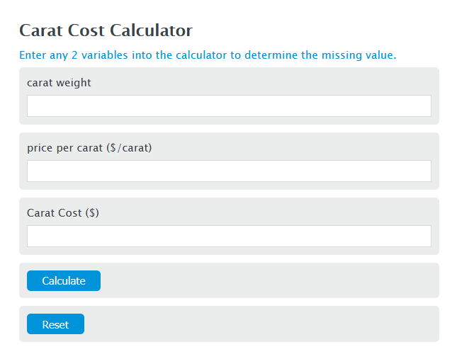 carat cost calculator