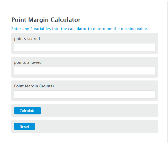 point margin calculator