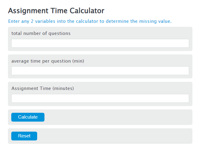 assignment time calculator