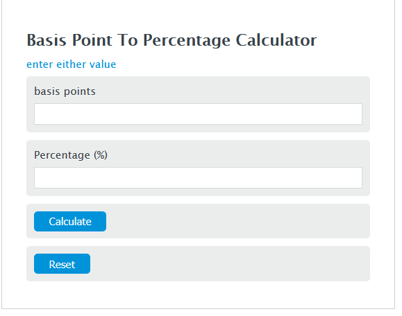 basis point to percentage calculator