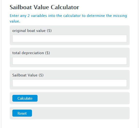 sailboat value calculator