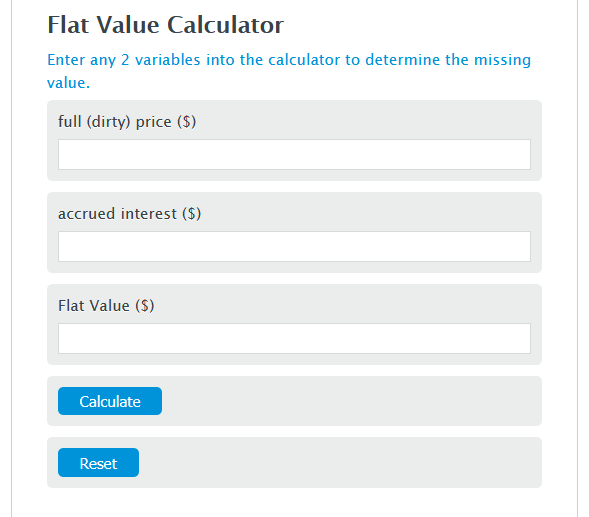 flat value calculator