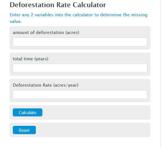 deforestation rate calculator