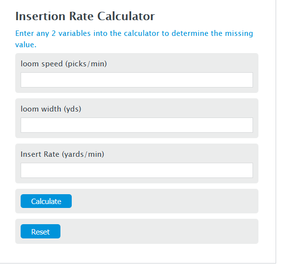 insertion rate calculator