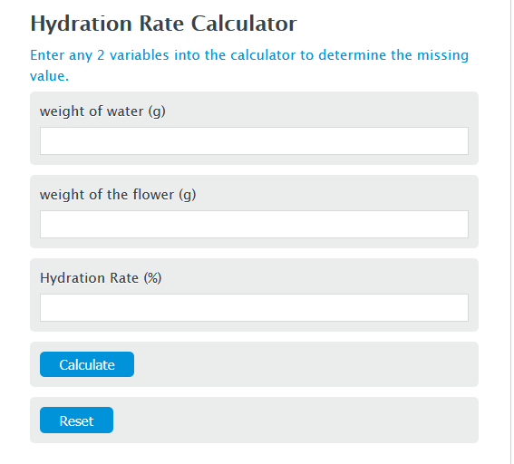 hydration rate calculator
