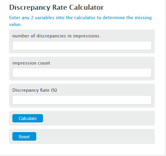discrepancy rate calculator