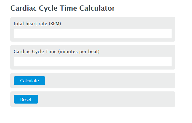 cardiac cycle time calculator