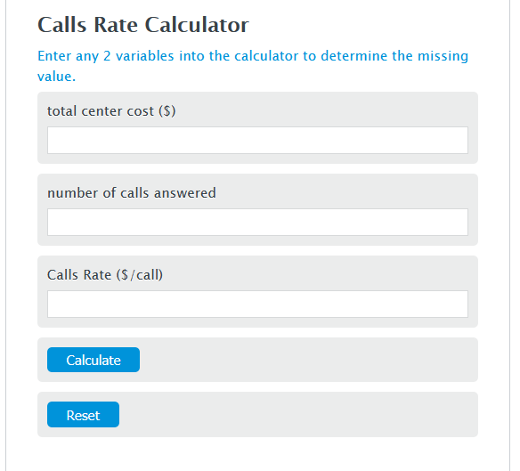 calls rate calculator