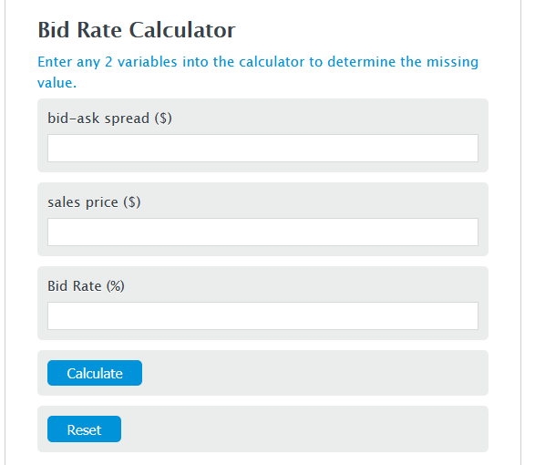 bid rate calculator
