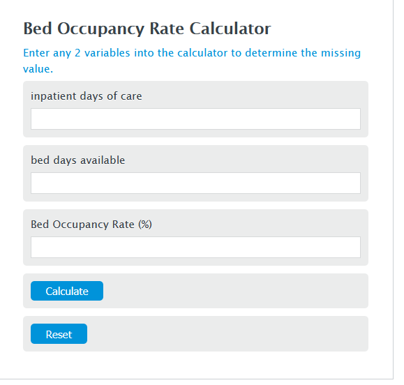 bed occupancy rate calculator