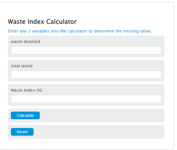 waste index calculator