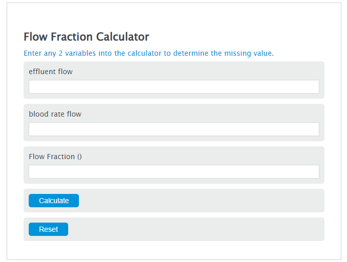 flow fraction calculator