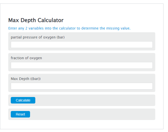 max depth calculator