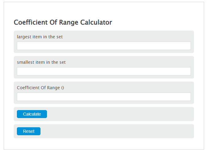 coefficient of range calculator