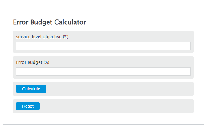 error budget calculator