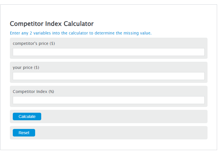 competitor index calculator