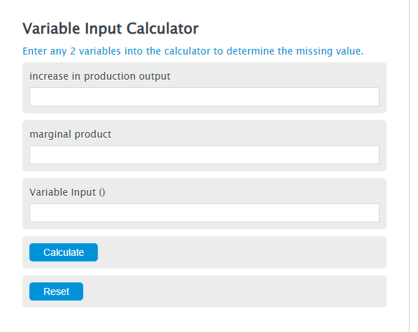 variable input calculator