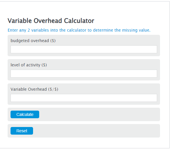 variable overhead calculator