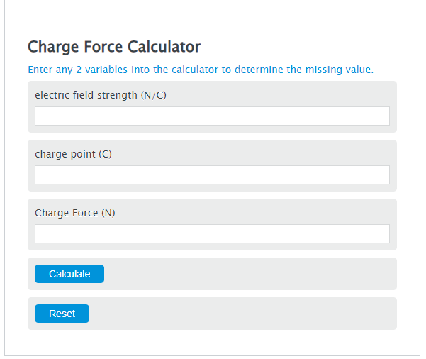 charge force calculator