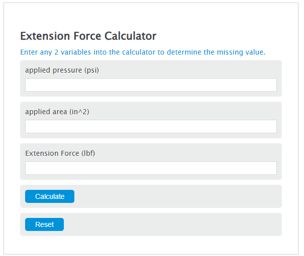 extension force calculator