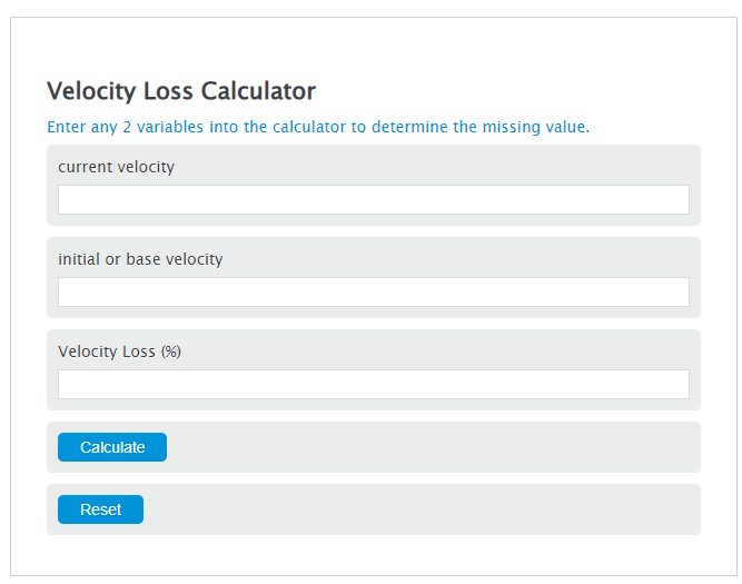 velocity loss calculator