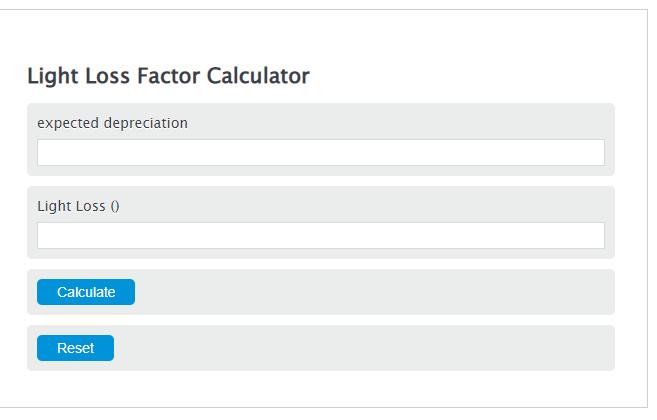 light loss factor calculator