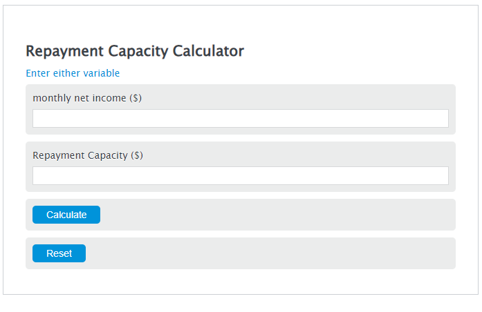 repayment capacity calculator