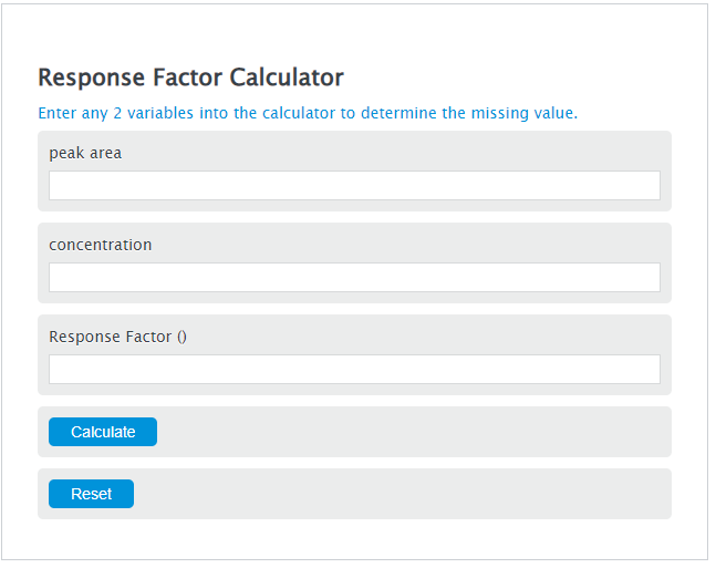 response factor calculator
