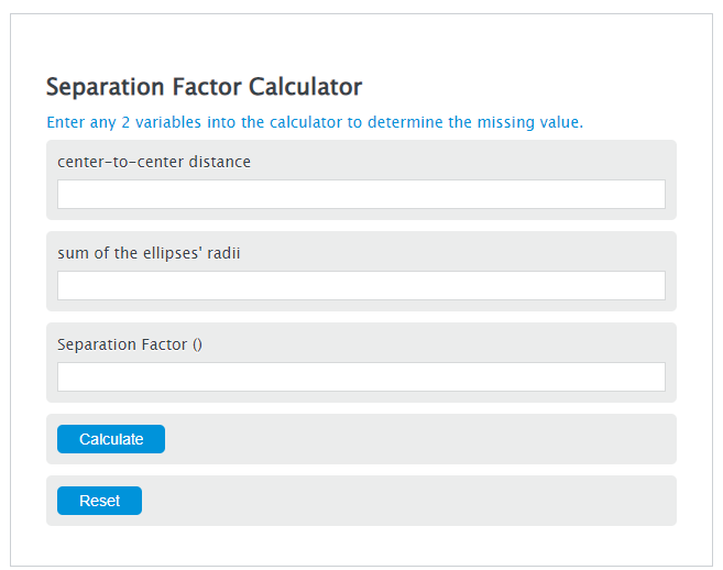 separation factor calculator