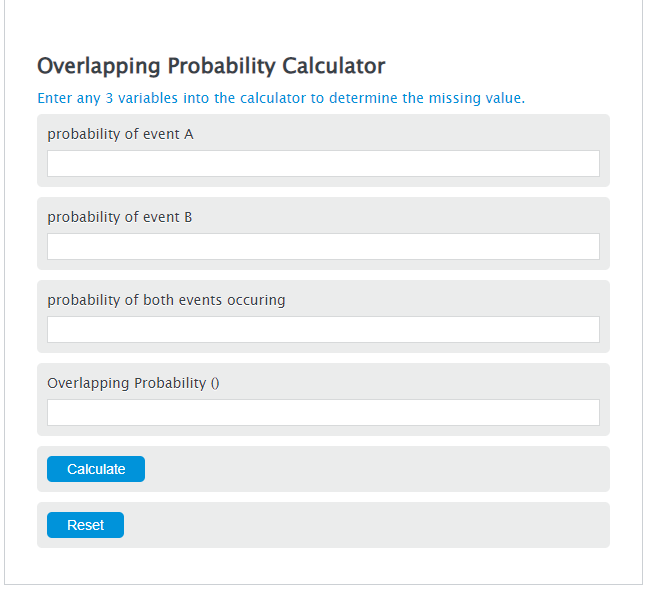 overlapping probability calculator