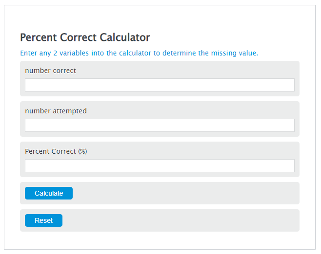 percent correct calculator