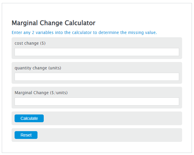 marginal change calculator