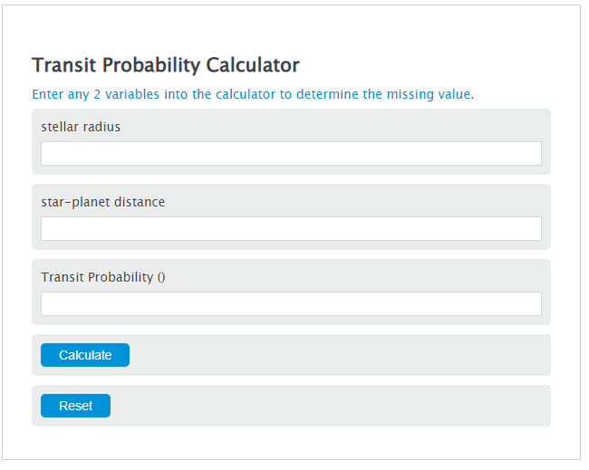 transit probability calculator