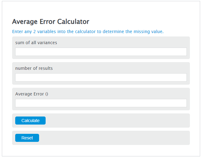 average error calculator