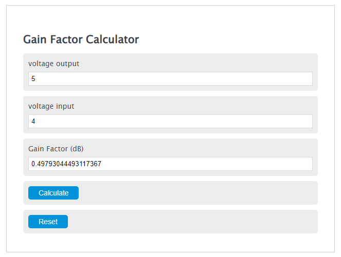 gain factor calculator