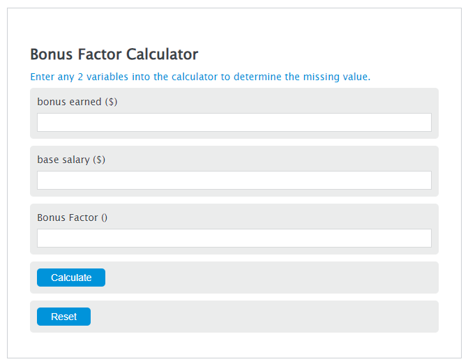 bonus factor calculator
